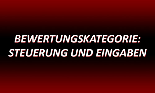 Bewertungskategorie Steuerung und Eingaben